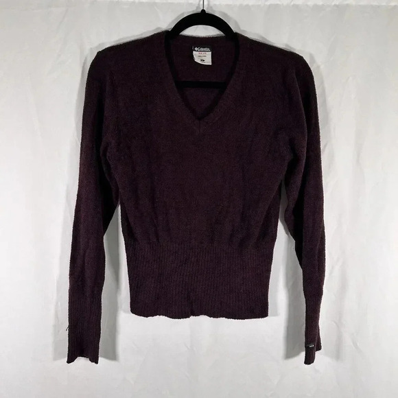 Columbia Sweater Women's Small Solid Purple Vneck Long Sleeve XCO - Picture 1 of 9